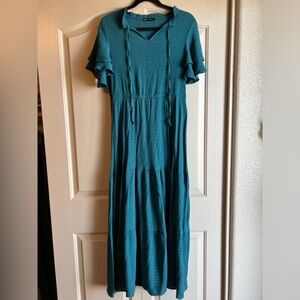 Pretty Garden Blue Dress - Size L